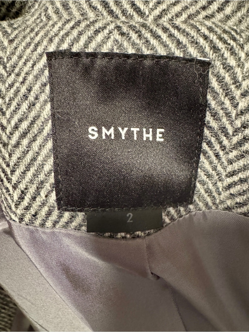Smythe Rifle-Patch Equestrian Blazer Grey Herringbone 2 XS - Picture 10 of 12